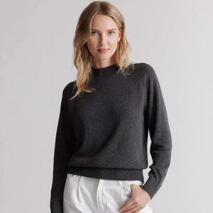 Quince 100% Organic Cotton Mockneck Sweater in Charcoal Size XL